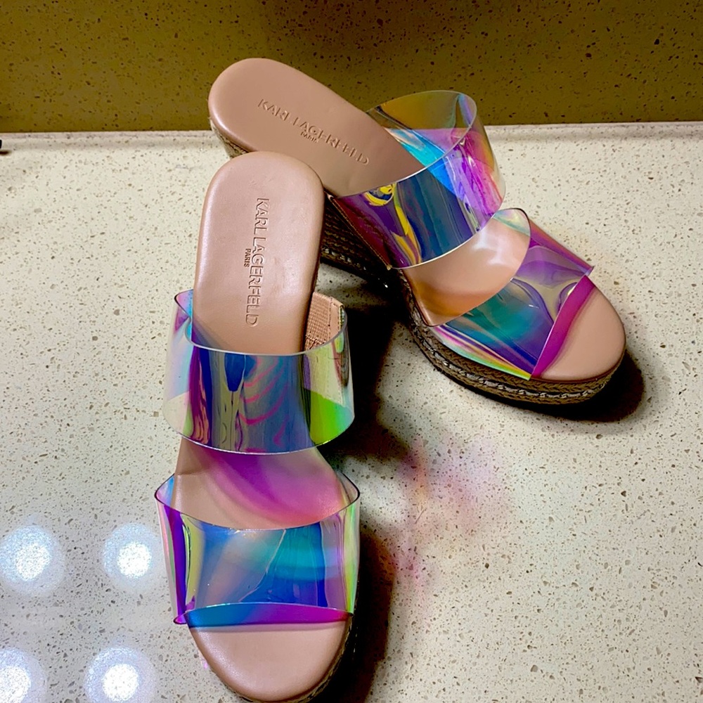 Brand new platform shoes halogen colored, never used, Karla Lagerfeld Paris
